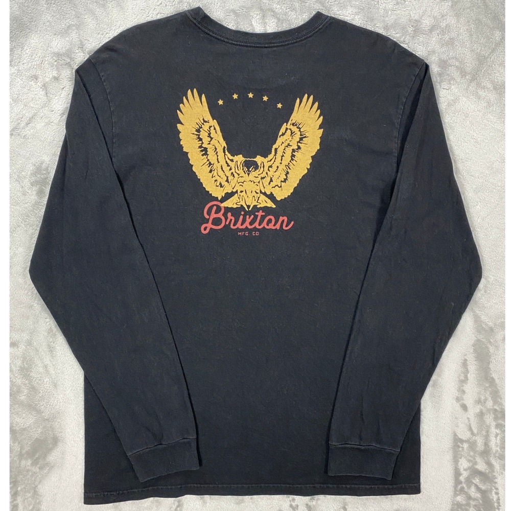 Brixton Eagle Long Sleeve Shirt Men's Large Black Skate Surf Streetwear American